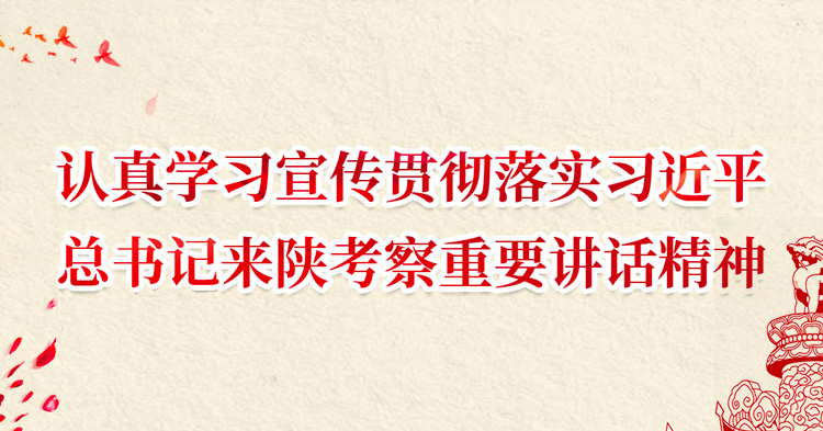 认真学习宣传贯彻落实习近平总书记来陕考察重要讲话精神